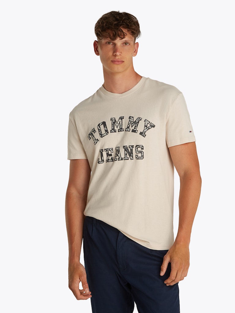 Tommy Jeans Herren T-Shirts kurz Acg Beige