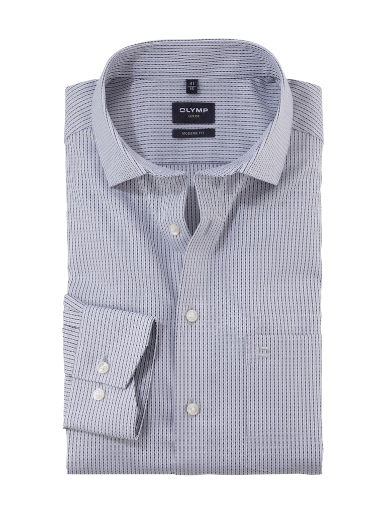 Olymp Herren Hemden lang Silbergrau