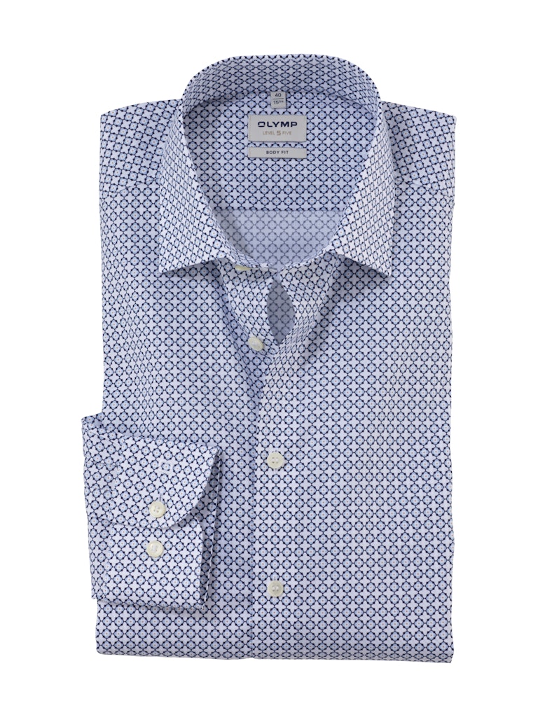 Olymp Herren Hemden lang Bleu