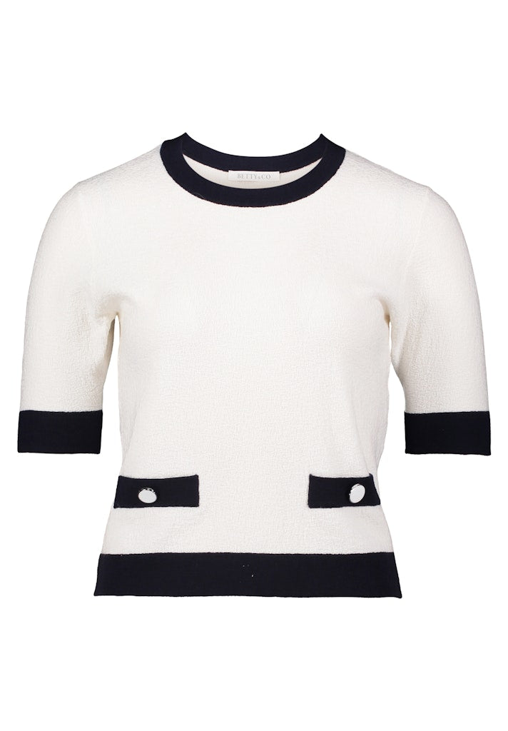 Betty & Co Damen Pullover Cream/Dark Blue
