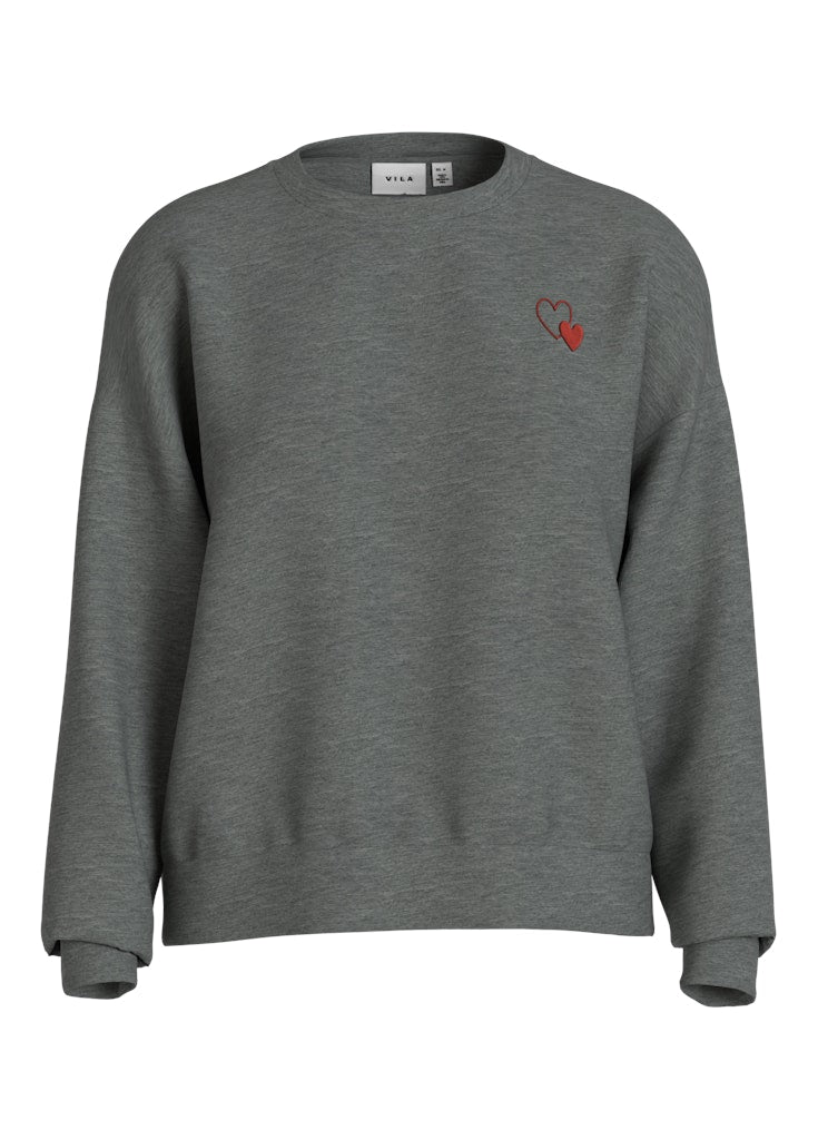 Vila Damen Sweatshirts Light Grey Mela
