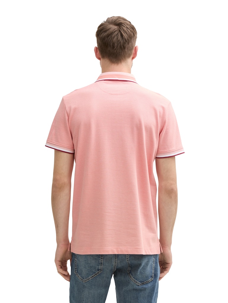 Tom Tailor Herren Polo-Shirts Hazy Coral Whit