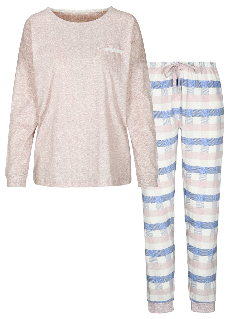 Katag Schlafanzug Ecru Check