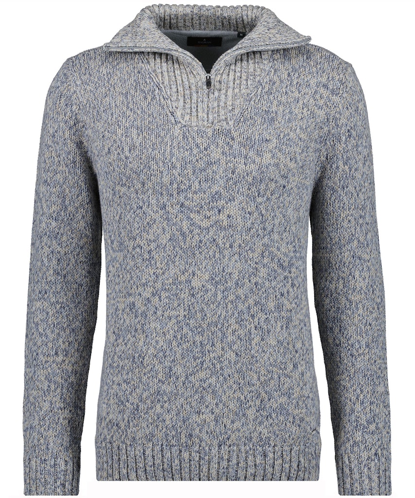 Ragman Herren Pullover Grau Melan