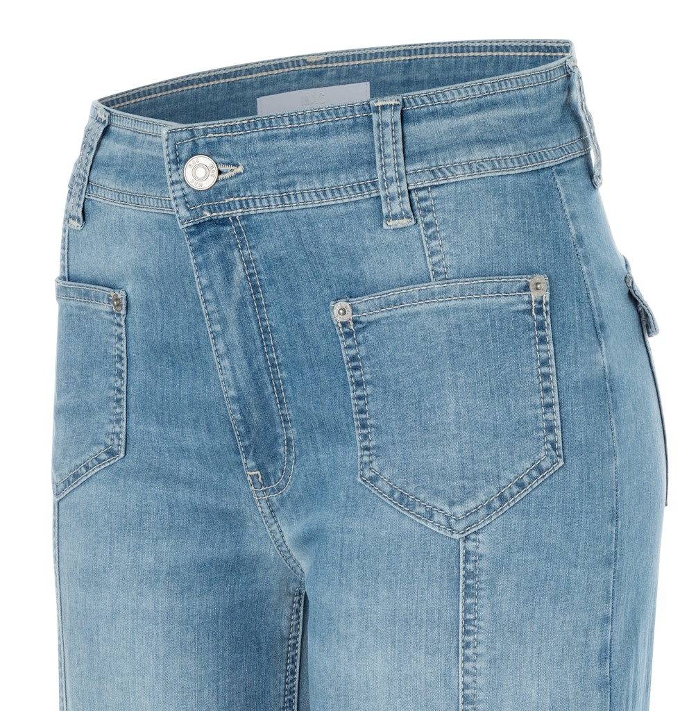 Mac Damen Jeans Blue High-Low W