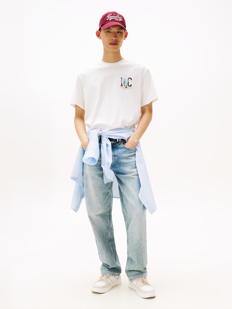 Tommy Jeans Herren T-Shirts kurz Ybl White