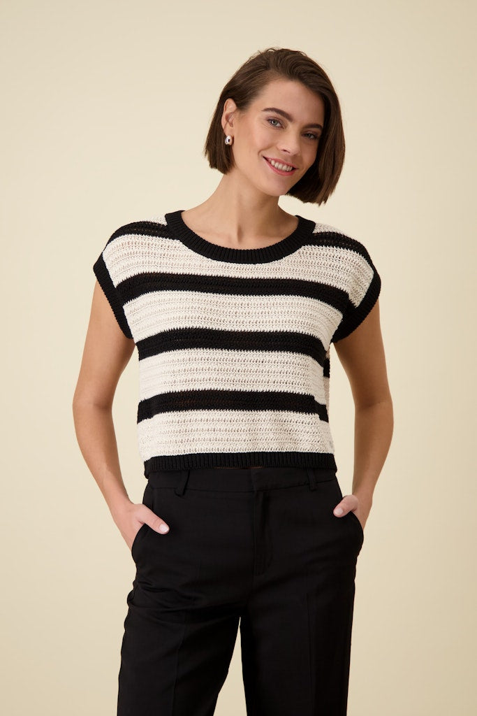 Monari Damen Pullover Schwarz Rin