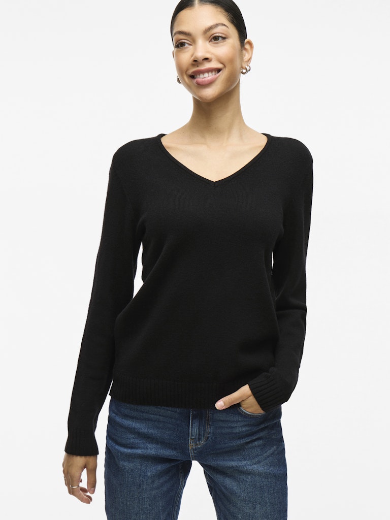 Vila Damen Pullover Black