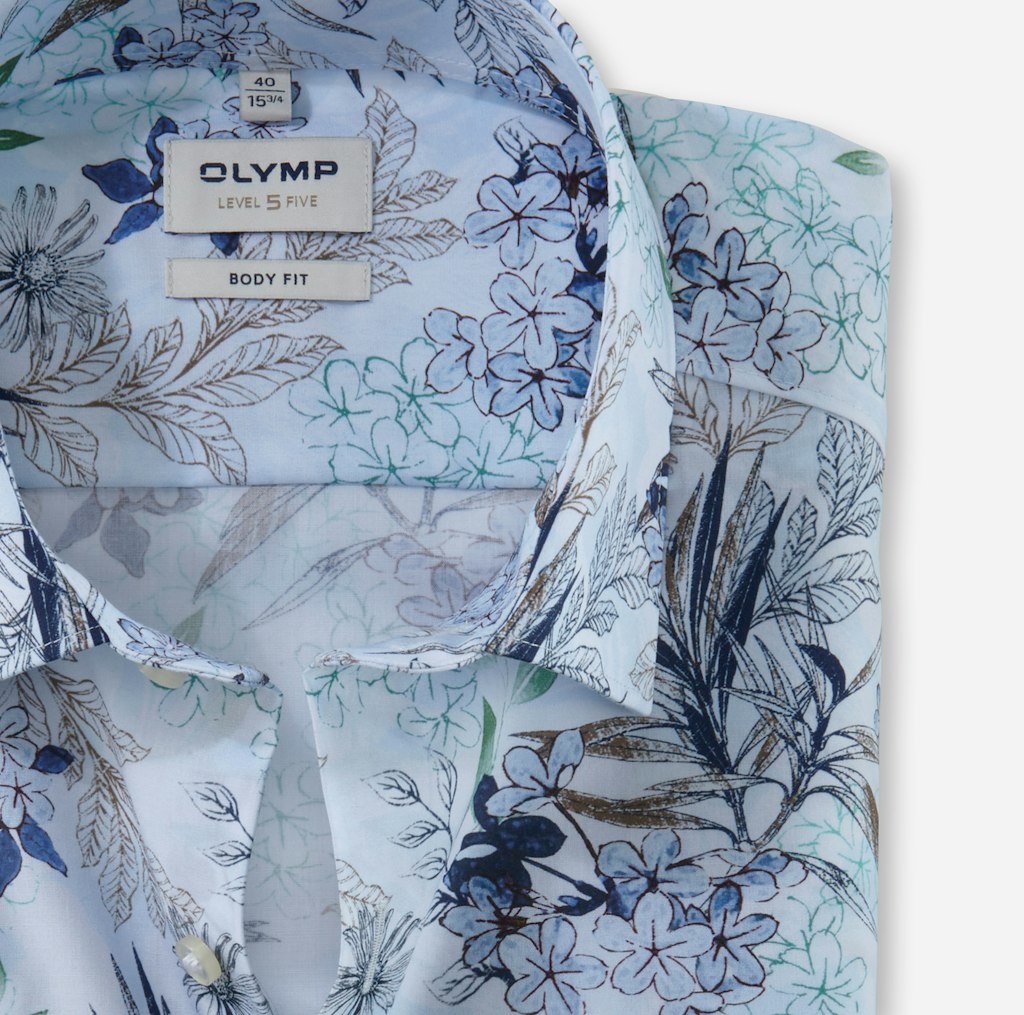 Olymp Herren Hemden lang Bleu