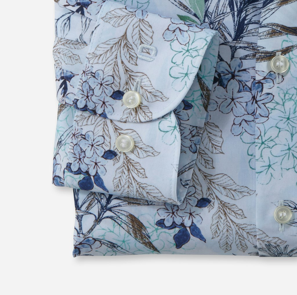 Olymp Herren Hemden lang Bleu