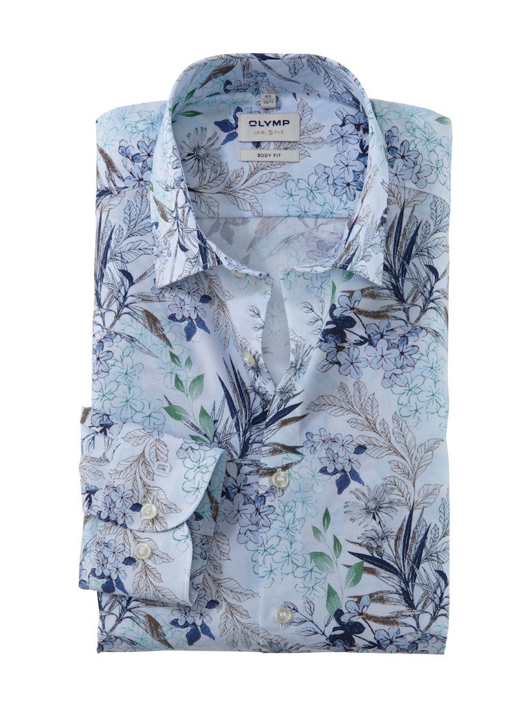 Olymp Herren Hemden lang Bleu