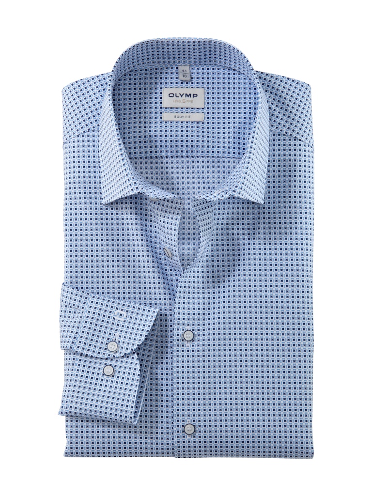 Olymp Herren Hemden lang Blau