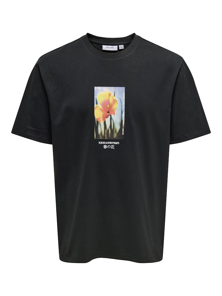 Only & Sons Herren T-Shirts kurz Jet Black/Temps