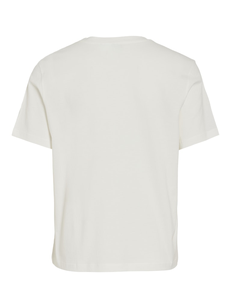 Vila Damen T-Shirts Snow White/Leaf