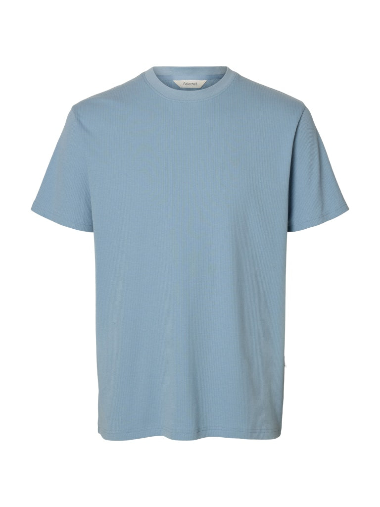 Selected homme Herren T-Shirts kurz Dusty Bl