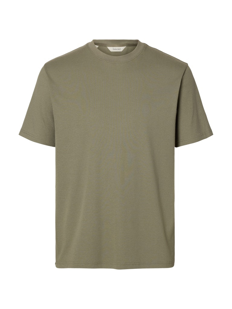 Selected homme Herren T-Shirts kurz Vetiver