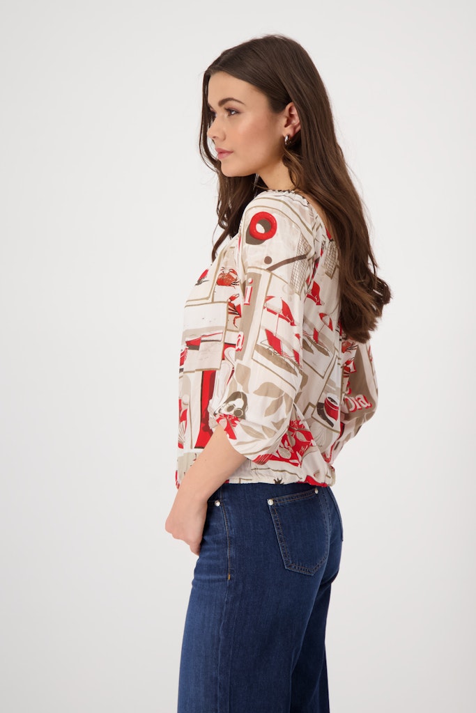 Monari Damen Blusen Red Gemuste