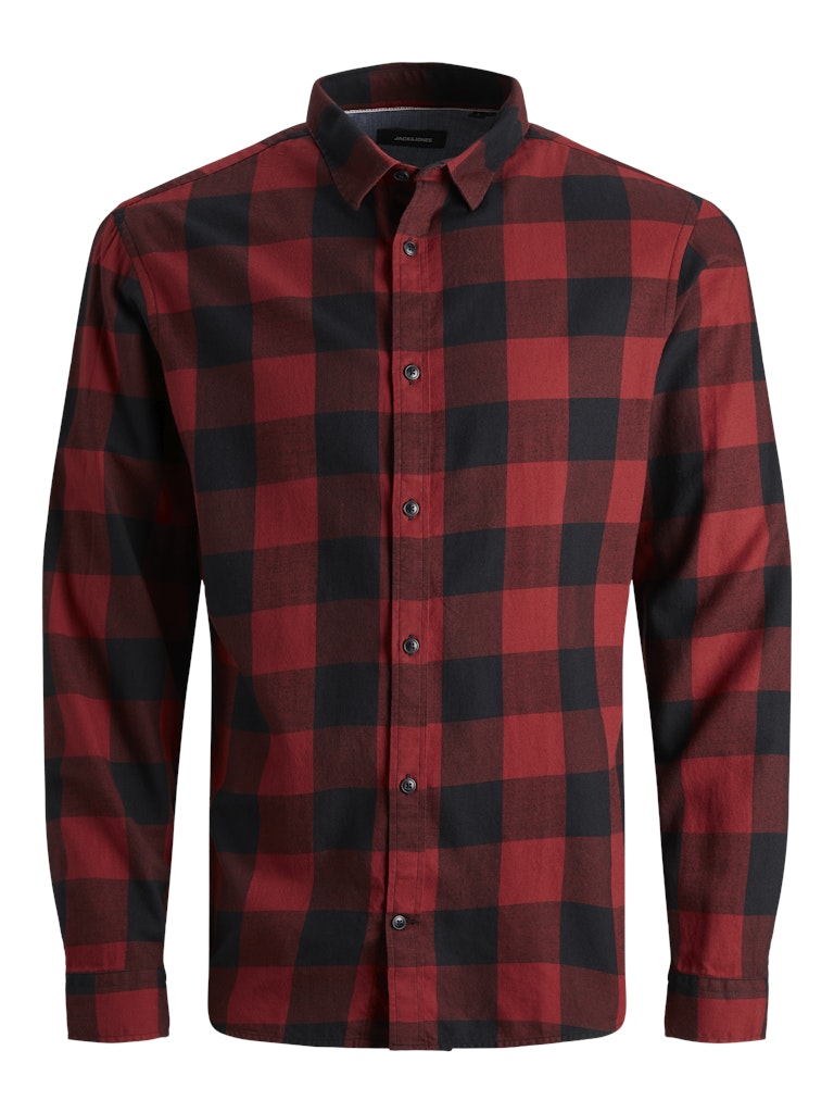 Jack & Jones Herren Hemden lang Brick Red/Slim