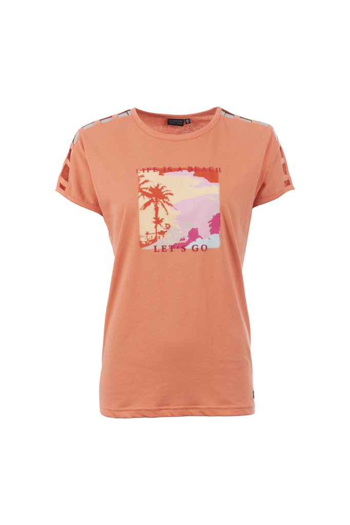 Soquesto Damen T-Shirts Blutorange