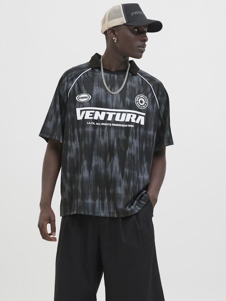 Jack & Jones Herren Polo-Shirts Black/Asphalt