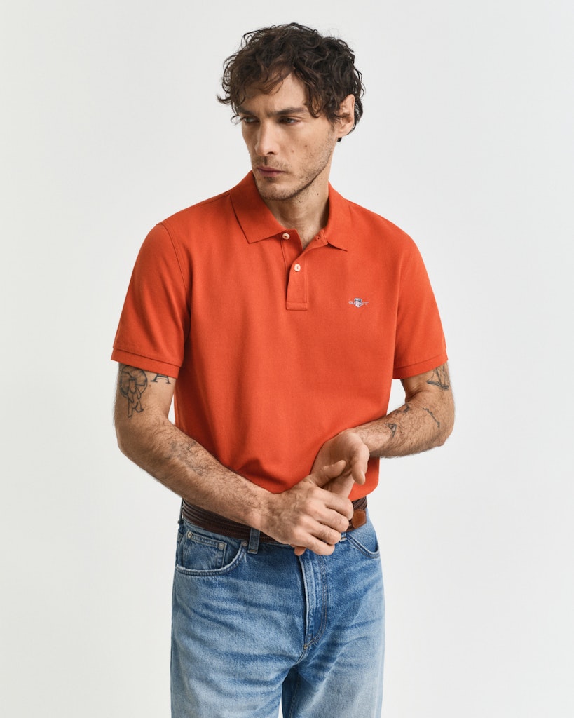Gant Herren Polo-Shirts Deep Orange