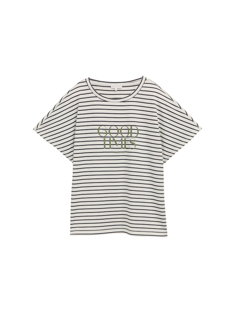 Tom Tailor Damen T-Shirts Offwhite Navy T