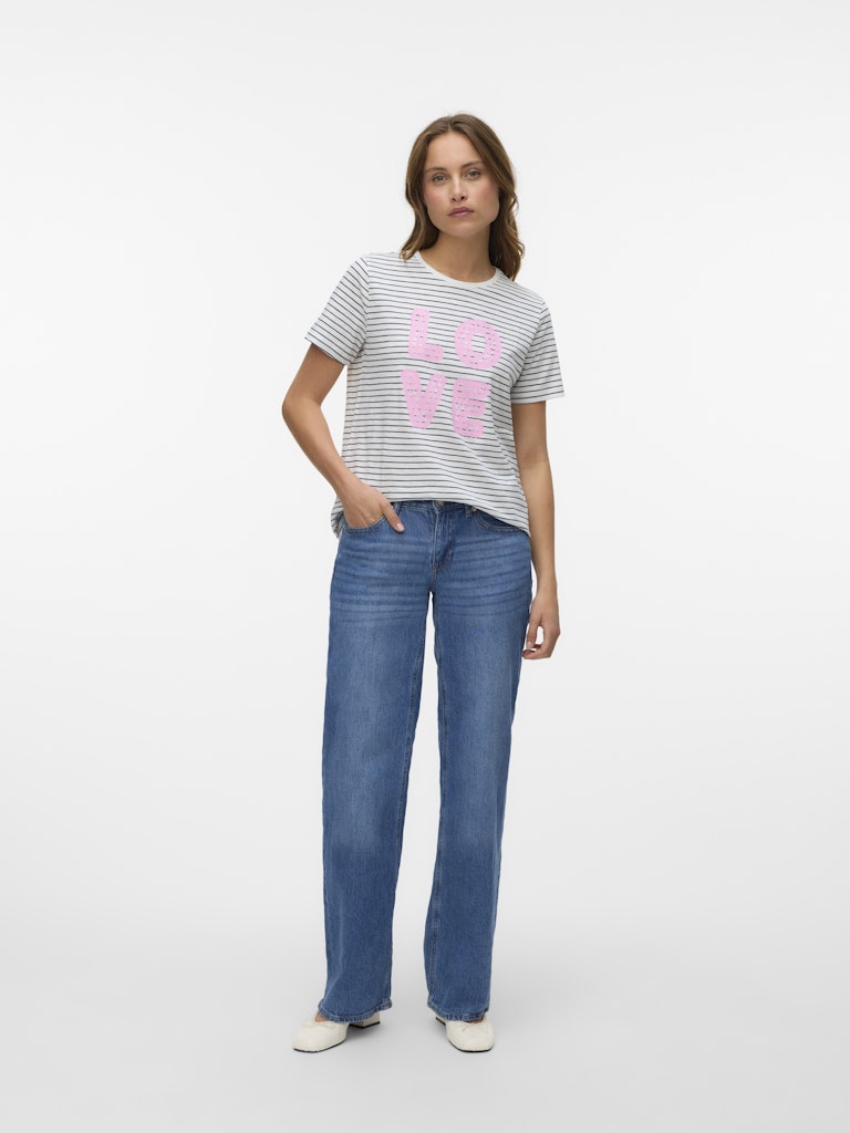 Vero Moda Damen T-Shirts Cloud Dancer/Na