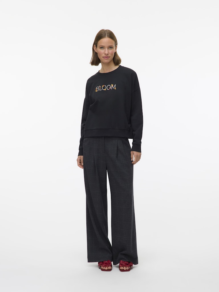 Vero Moda Damen Sweatshirts Black/Bloom