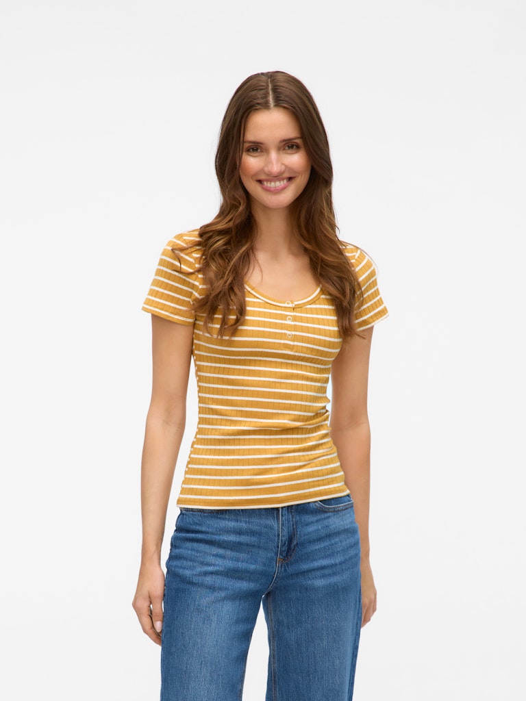 Vero Moda Damen T-Shirts Harvest Gold/Sn