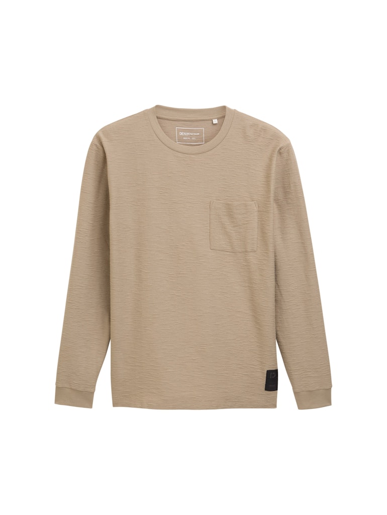 Tom Tailor denim Herren T-Shirts lang Roasted Nut Bro
