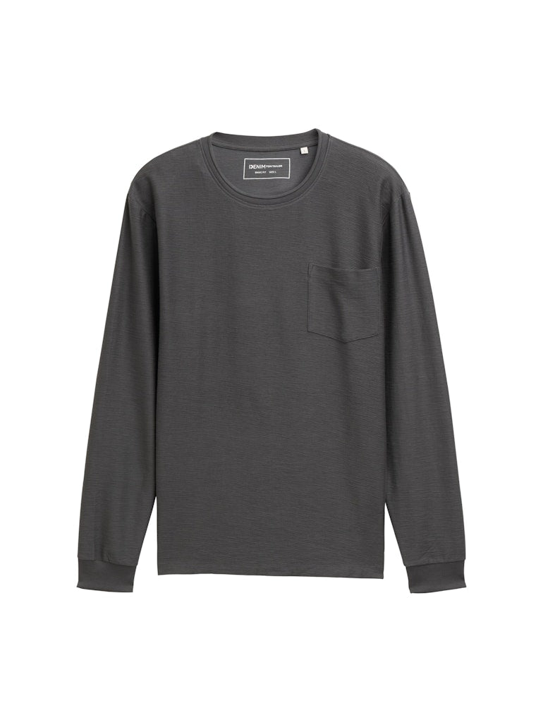 Tom Tailor denim Herren T-Shirts lang Ash Grey