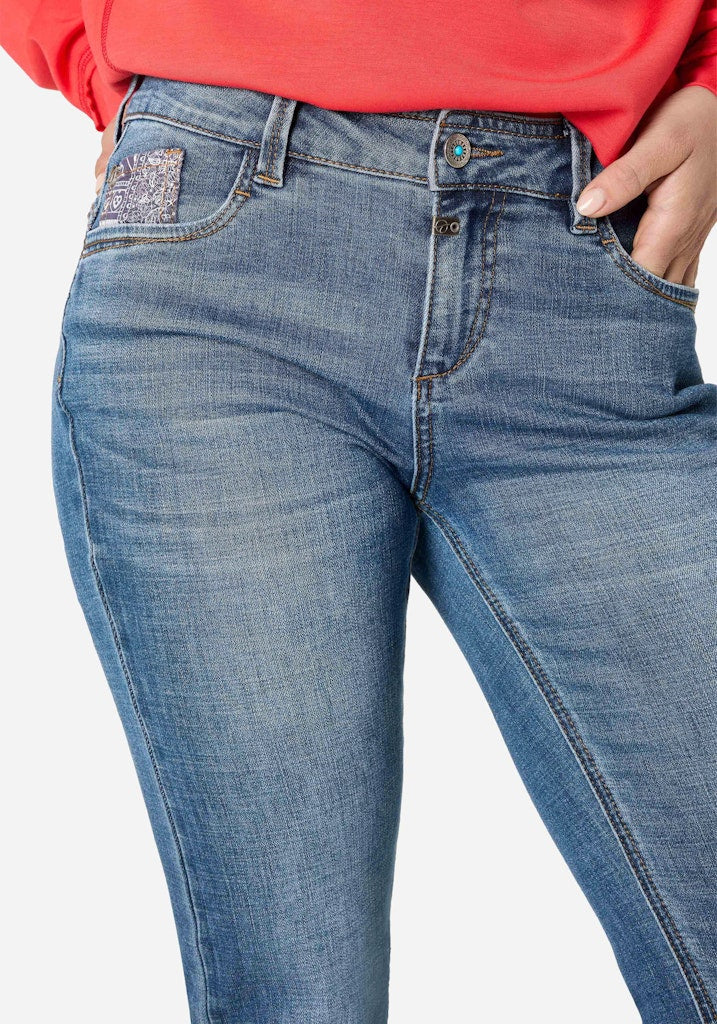 Timezone Damen Jeans Mid Blue W