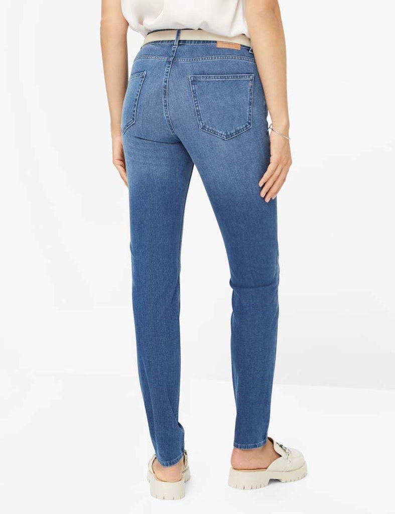 Brax Damen Jeans Used Stone Blue