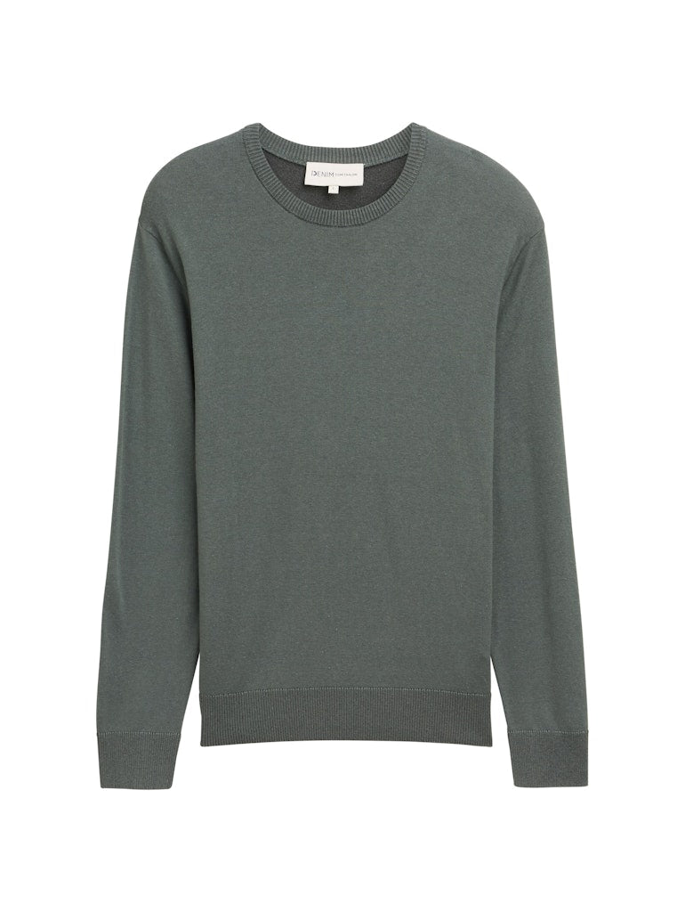 Tom Tailor denim Herren Pullover Wash Green Plat