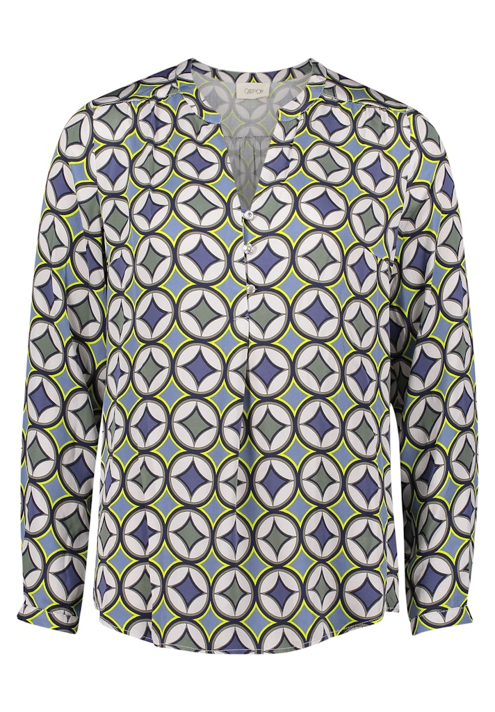 Cartoon Damen Blusen Blue/Green