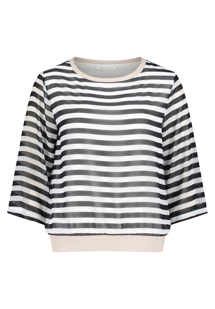 Betty & Co Damen T-Shirts Dark Blue/Cream