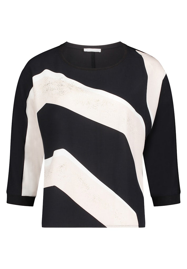 Betty & Co Damen T-Shirts Black/Cream