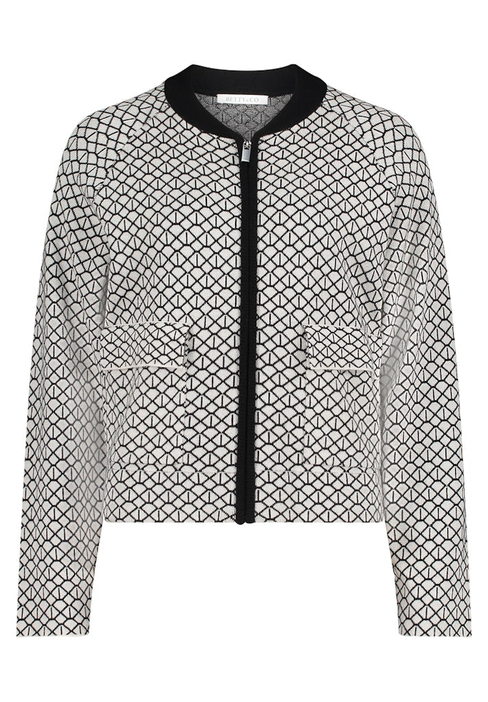 Betty & Co Damen Strickjacken Cream/Black