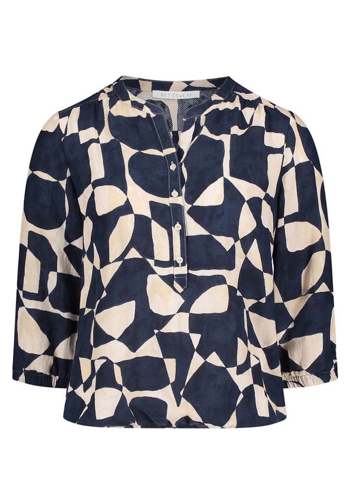Betty & Co Damen Blusen Dark Blue/Natur