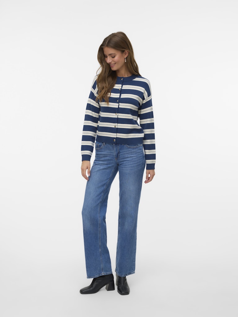 Vero Moda Damen Strickjacken Dark Denim/W. B