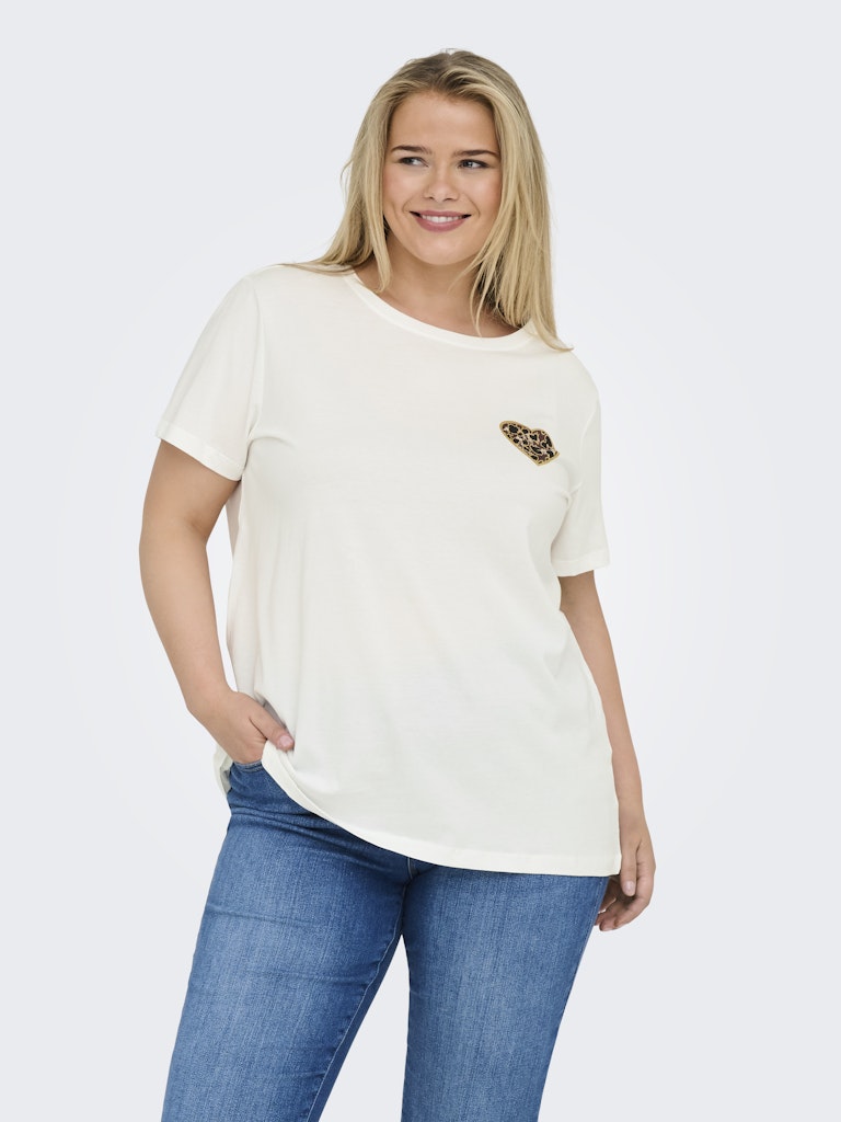 Only Caramkoma Damen T-Shirts Cloud Dancer/Le