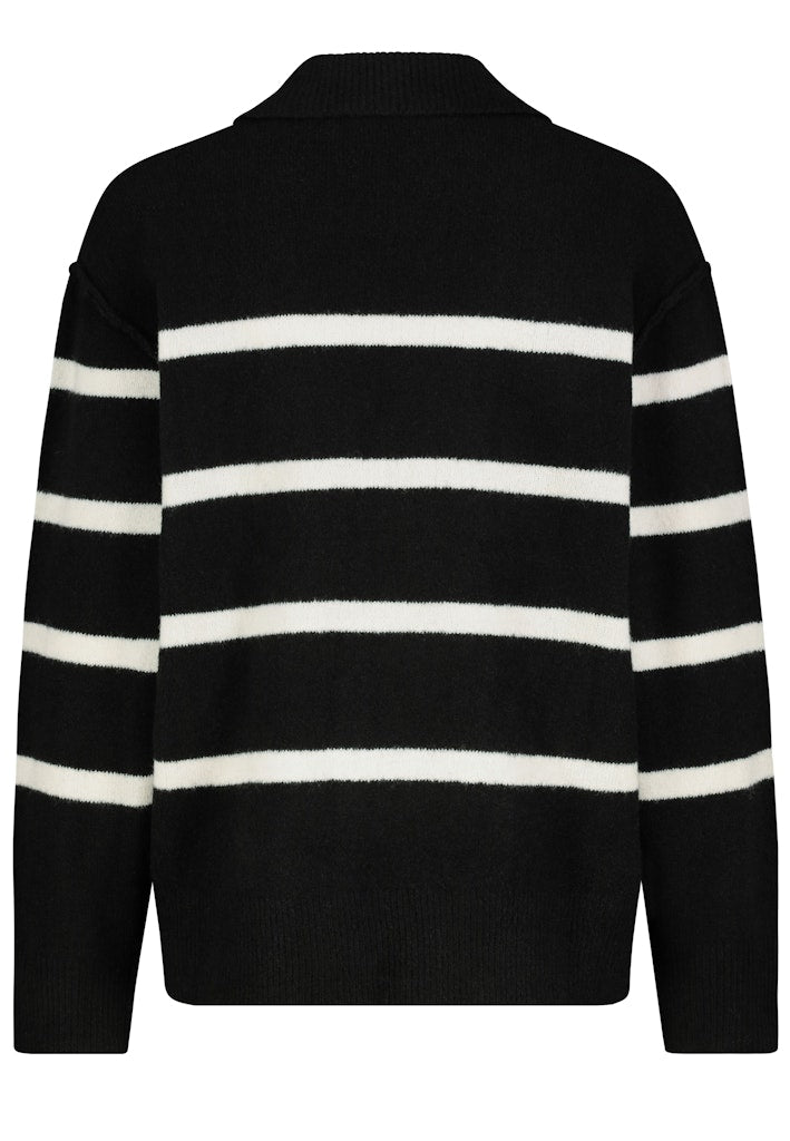 eight2nine Damen Pullover Black - Offwhit