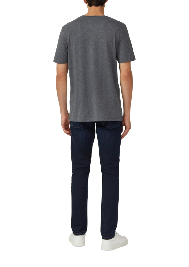 S. Oliver red Herren T-Shirts kurz Grey/Black