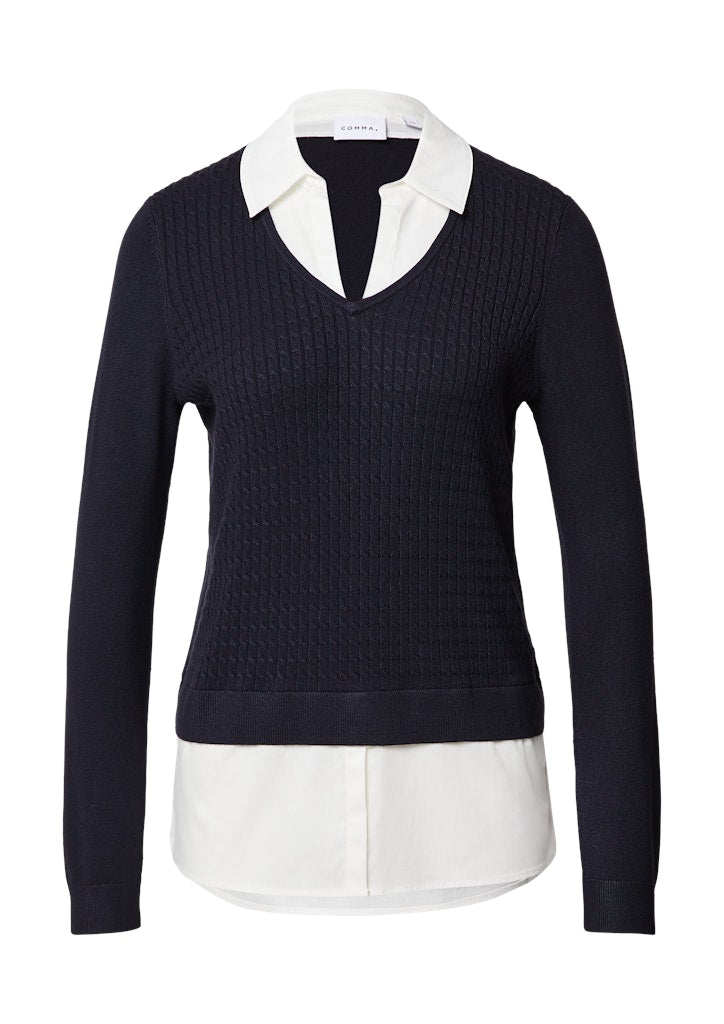 Comma Damen Pullover Blue