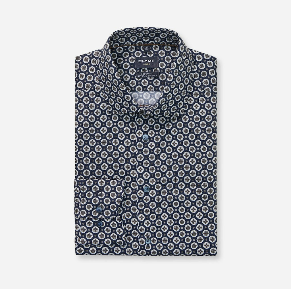 Olymp Herren Hemden lang Marine