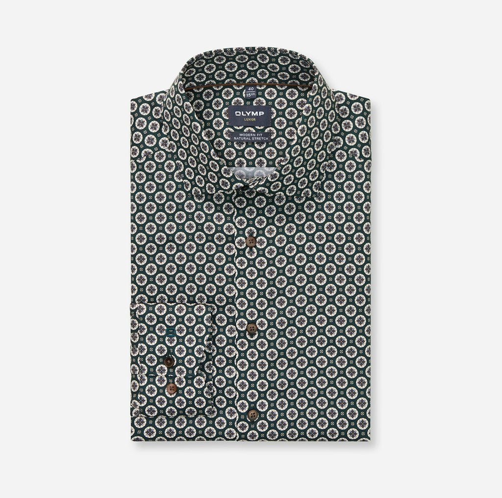 Olymp Herren Hemden lang Dunkelgrõn
