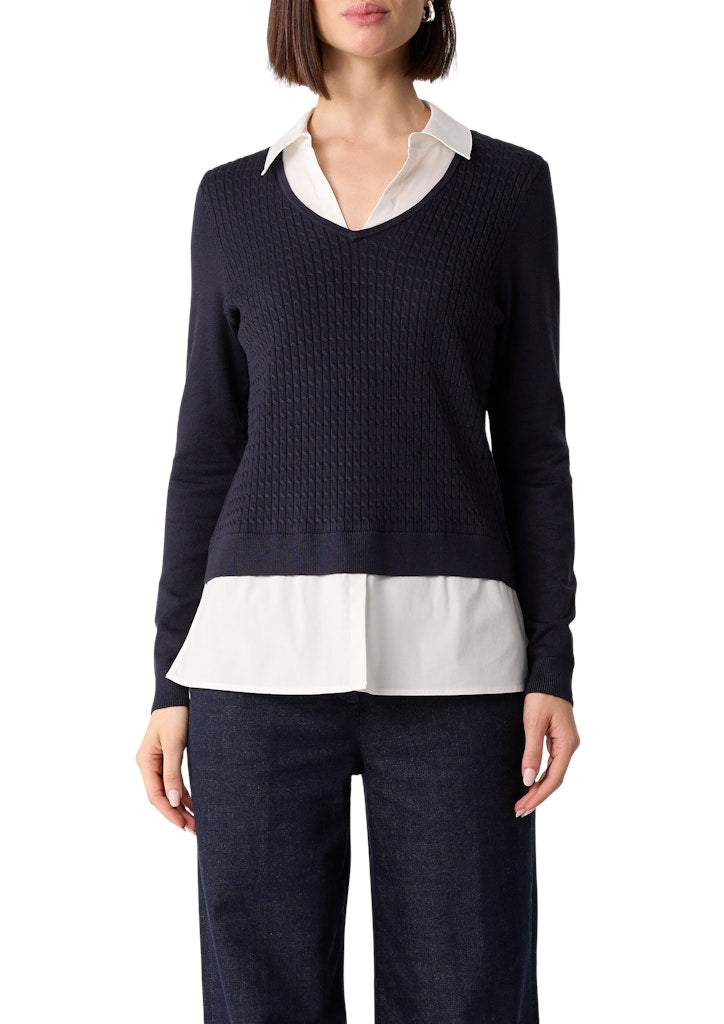 Comma Damen Pullover Blue
