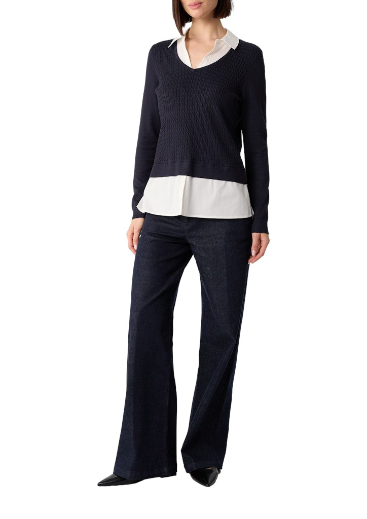 Comma Damen Pullover Blue
