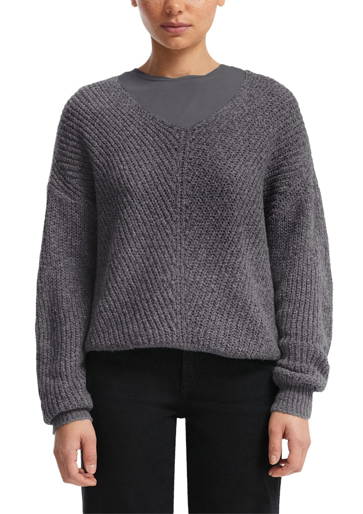 QS by S.Oliver Damen Pullover Grey/Black