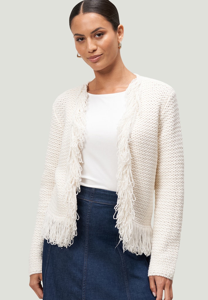 Zero Damen Strickjacken Creamwhite